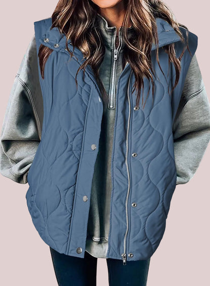 Womens Lightweight Quilted Puffer Vest With Pockets
