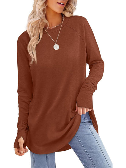 Women's Casual Loose T-Shirts with Thumb Holes