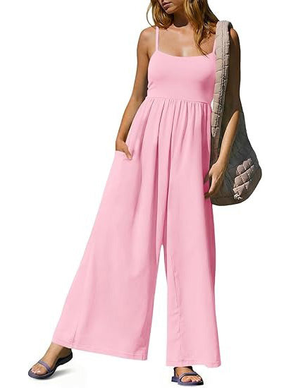 Women's Spaghetti Strap Wide Leg Jumpsuit