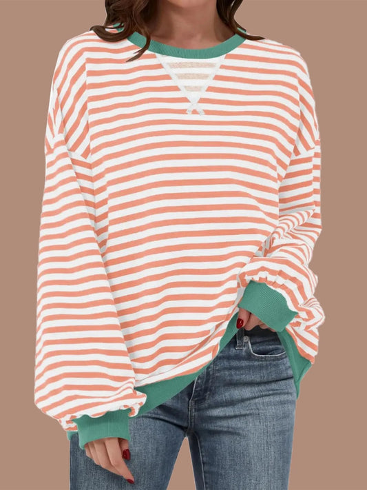 Women's Striped Oversized Sweatshirt