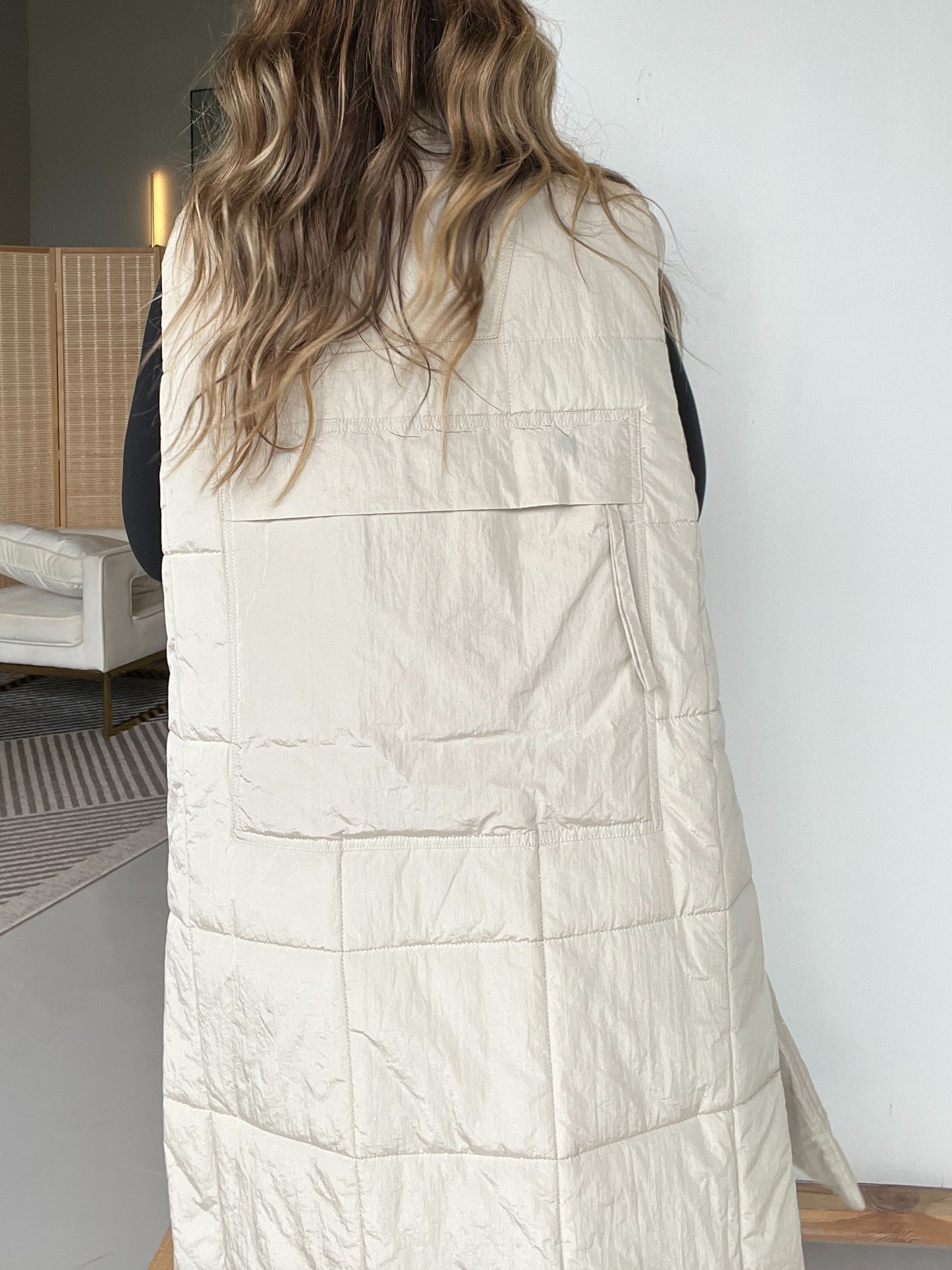 Women's Oversized Zipper Long Vest