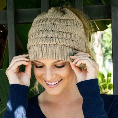 🔥Last day Sale OFF🔥Soft Knit Ponytail Beanie