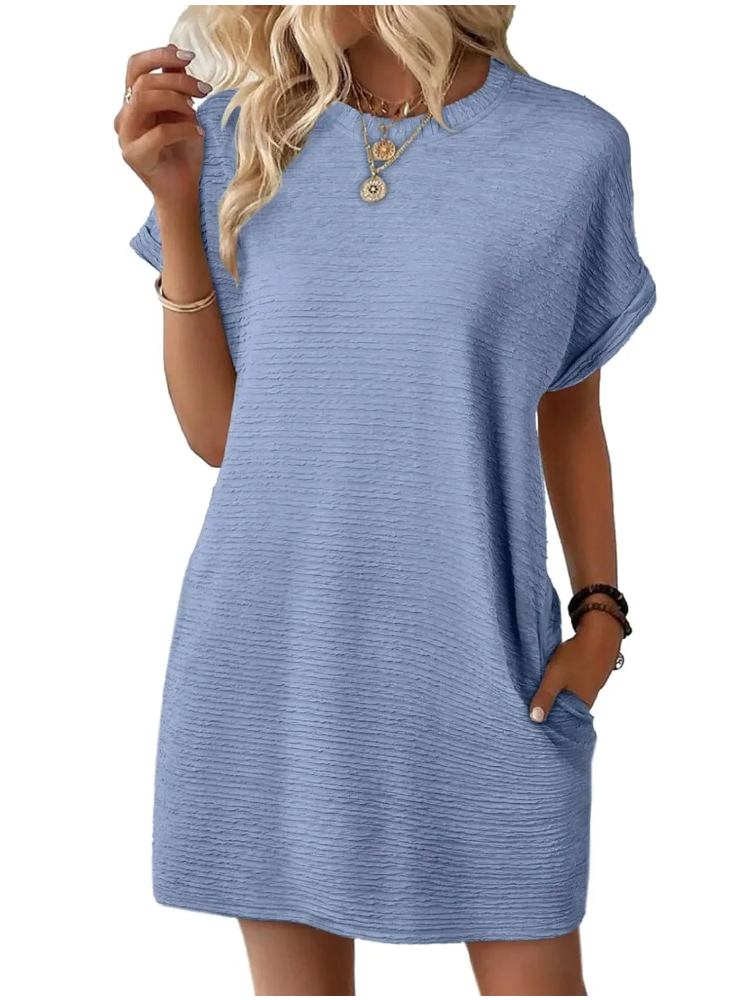 Women's Relaxed Fit Textured Tee Dress