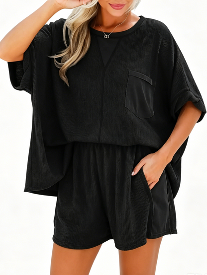 Women’s Relaxed Fit Waffle Two-Piece Outfit