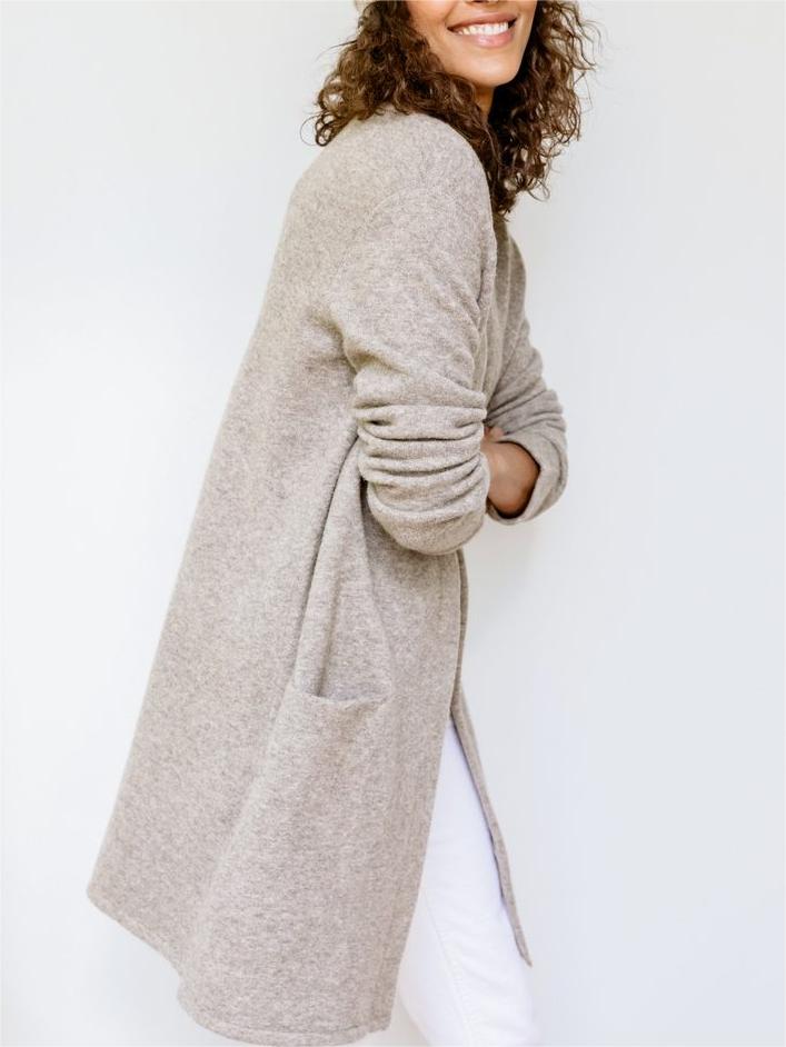 New Long Patch Pocket Sweater Coat