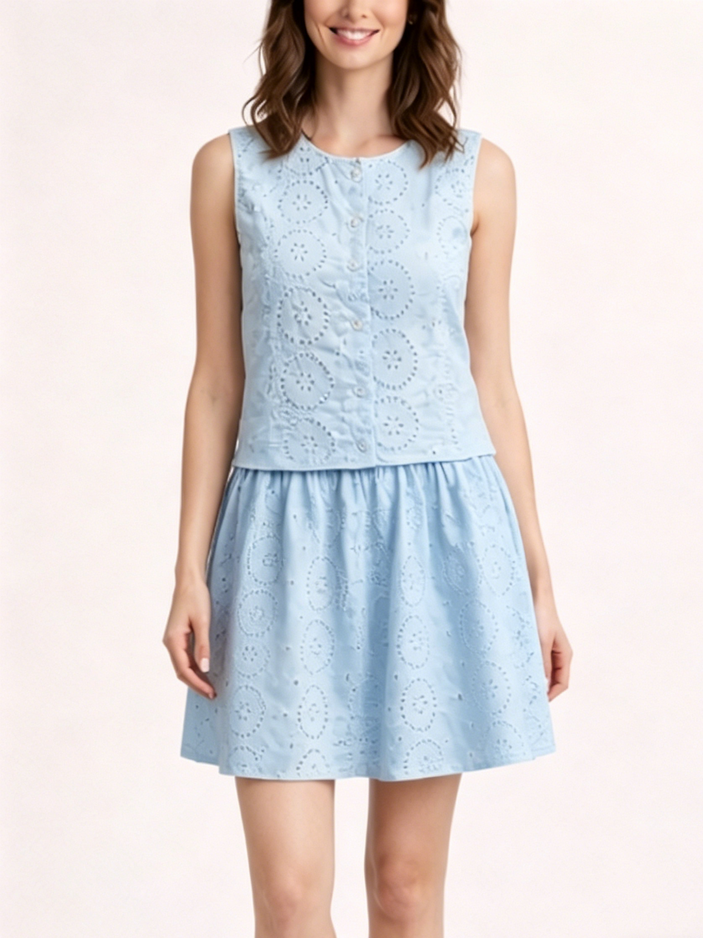 Women's Graceful Hollow-Out Sleeveless Two-Piece Dress