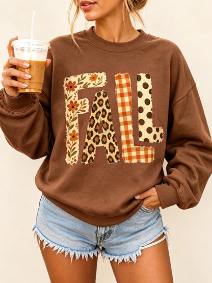 Women's Vintage Fall Letter Print Casual Sweatshirt