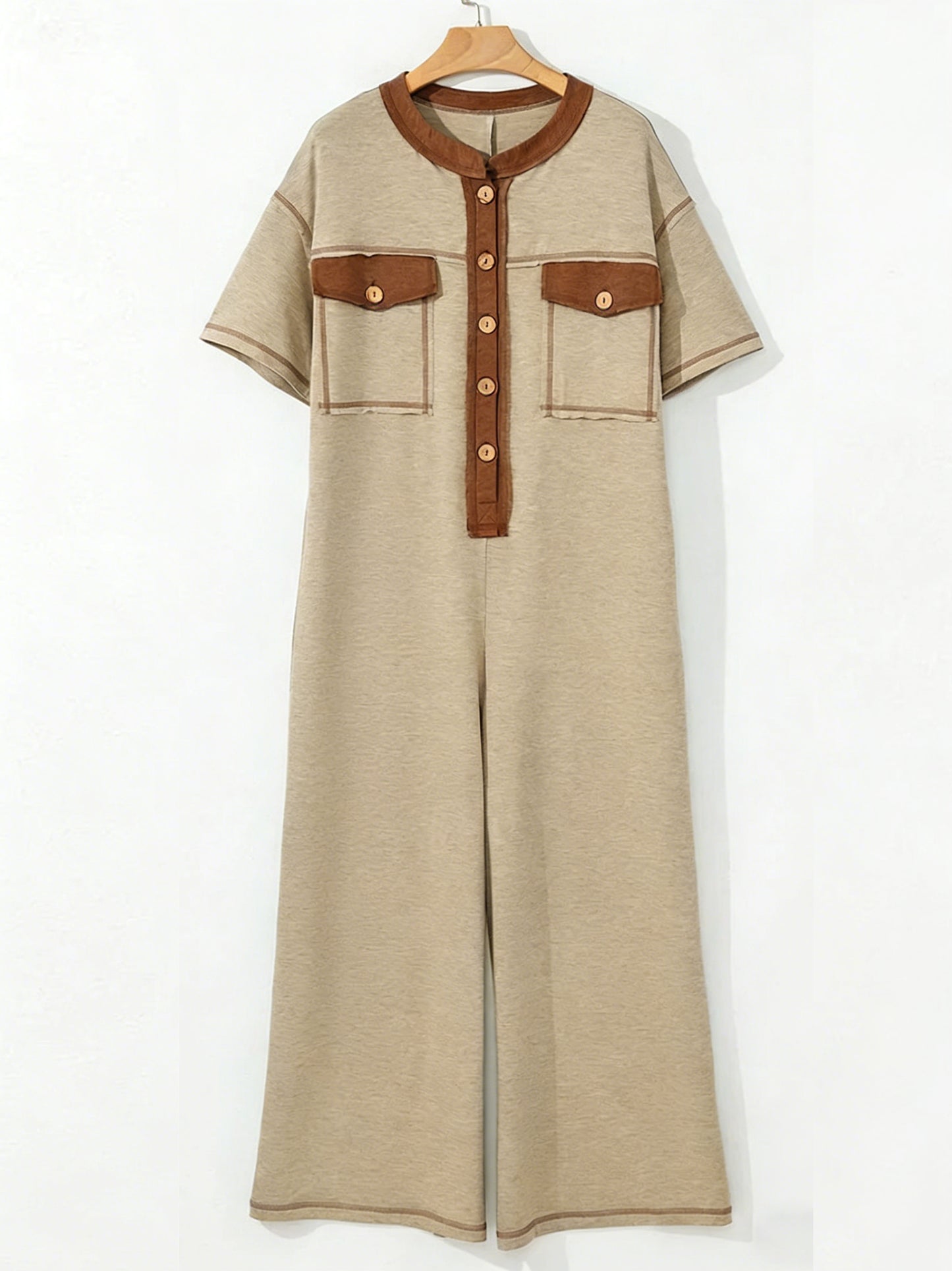 Women's Contrast Color Cozy Jumpsuit