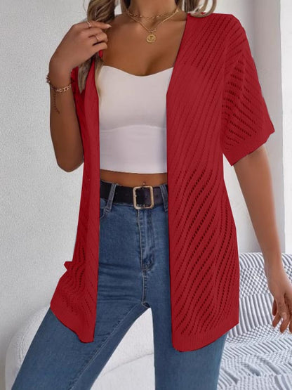 Women's Summer Hollow Out Open Front Knit Cardigan