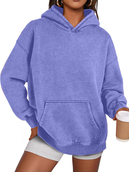 Women's Casual Oversized Acid Wash Hoodie Pullover