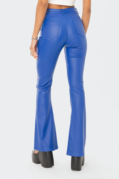 Faux Leather Flare Pants