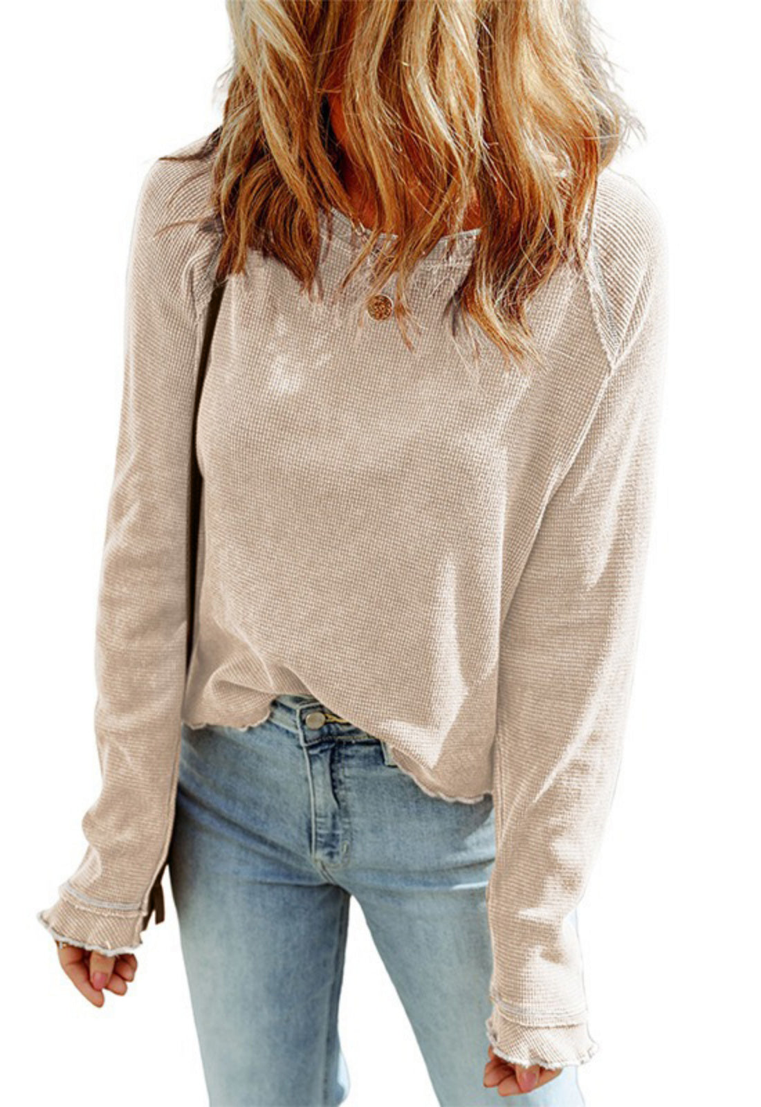 Women's Fall New Waffle Knit Top