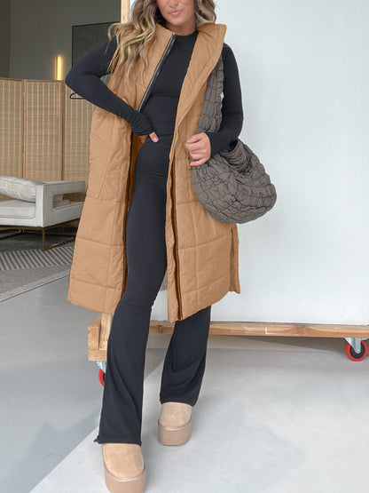 Women's Oversized Zipper Long Vest
