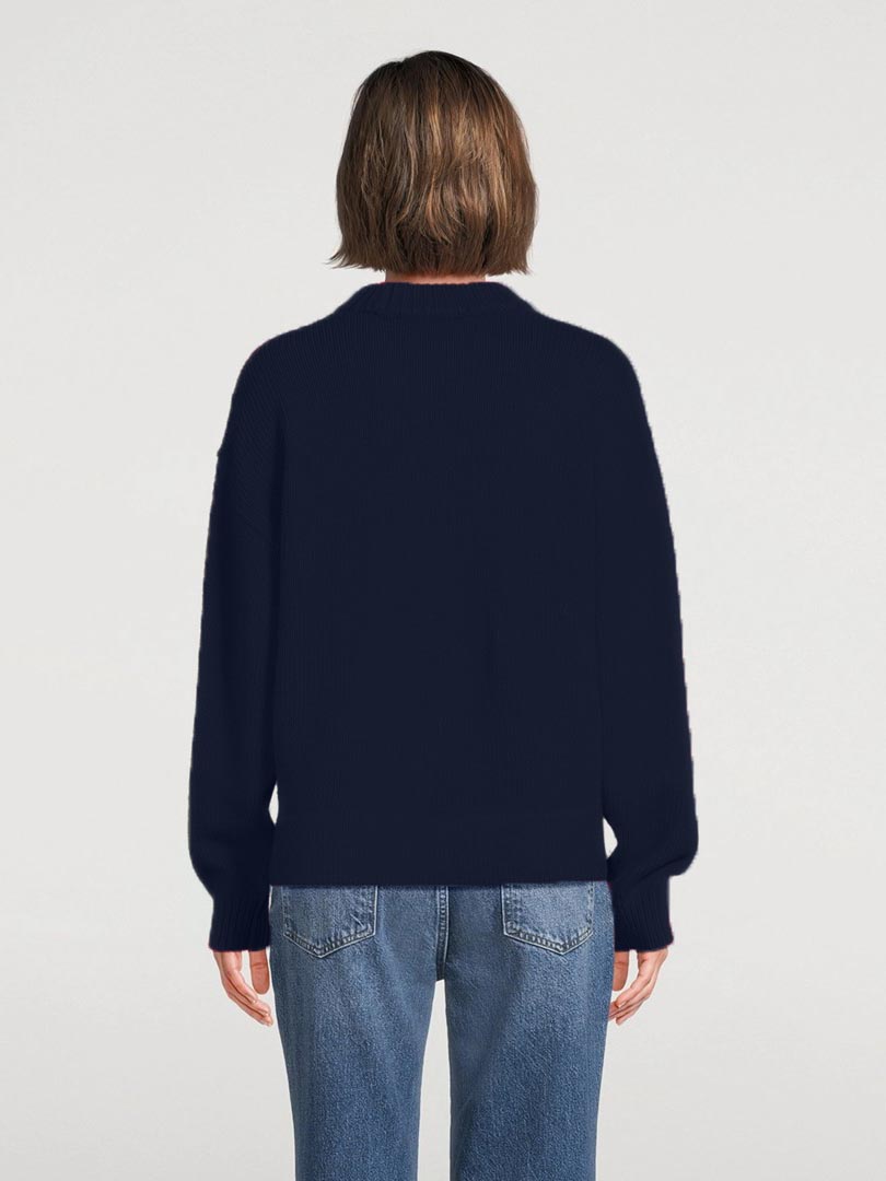 Women's Crew Neck Ribbed Sweater
