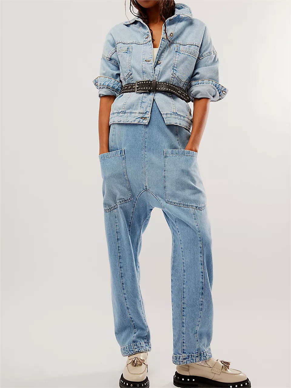 Denim Jumpsuit With Pockets