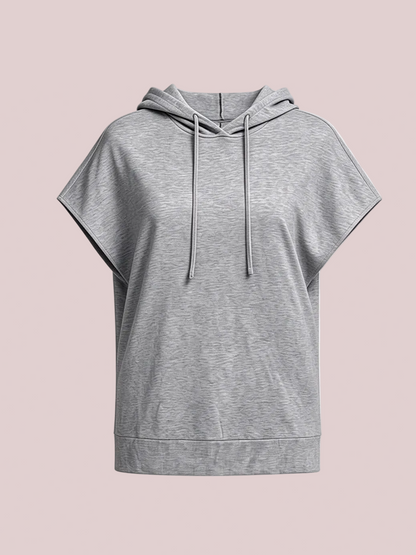 Women's Casual Short Sleeve Hooded Pullover