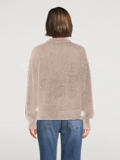 Women's Crew Neck Ribbed Sweater