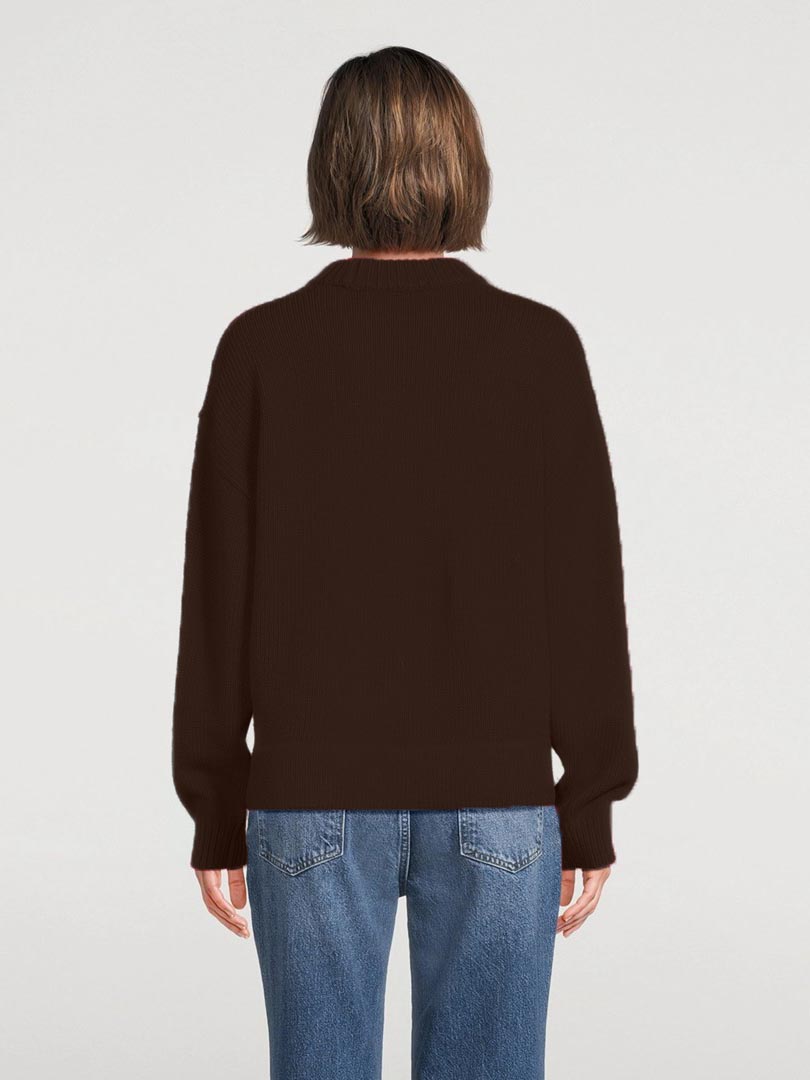 Women's Crew Neck Ribbed Sweater