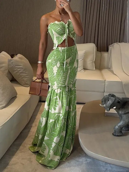 Women's Vacay Bloom Cutout Maxi Set