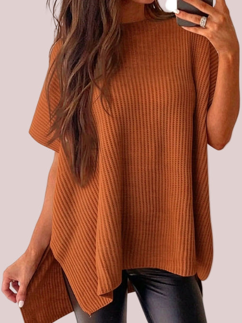 Women's Side Slit Batwing Sleeve Knit Shirt