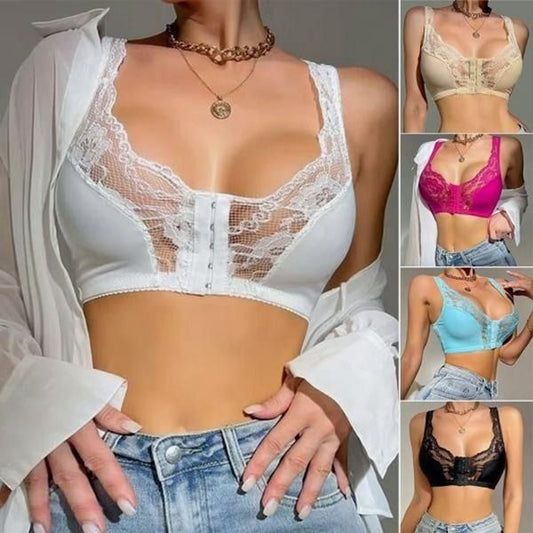 French Lace Front Button Bra