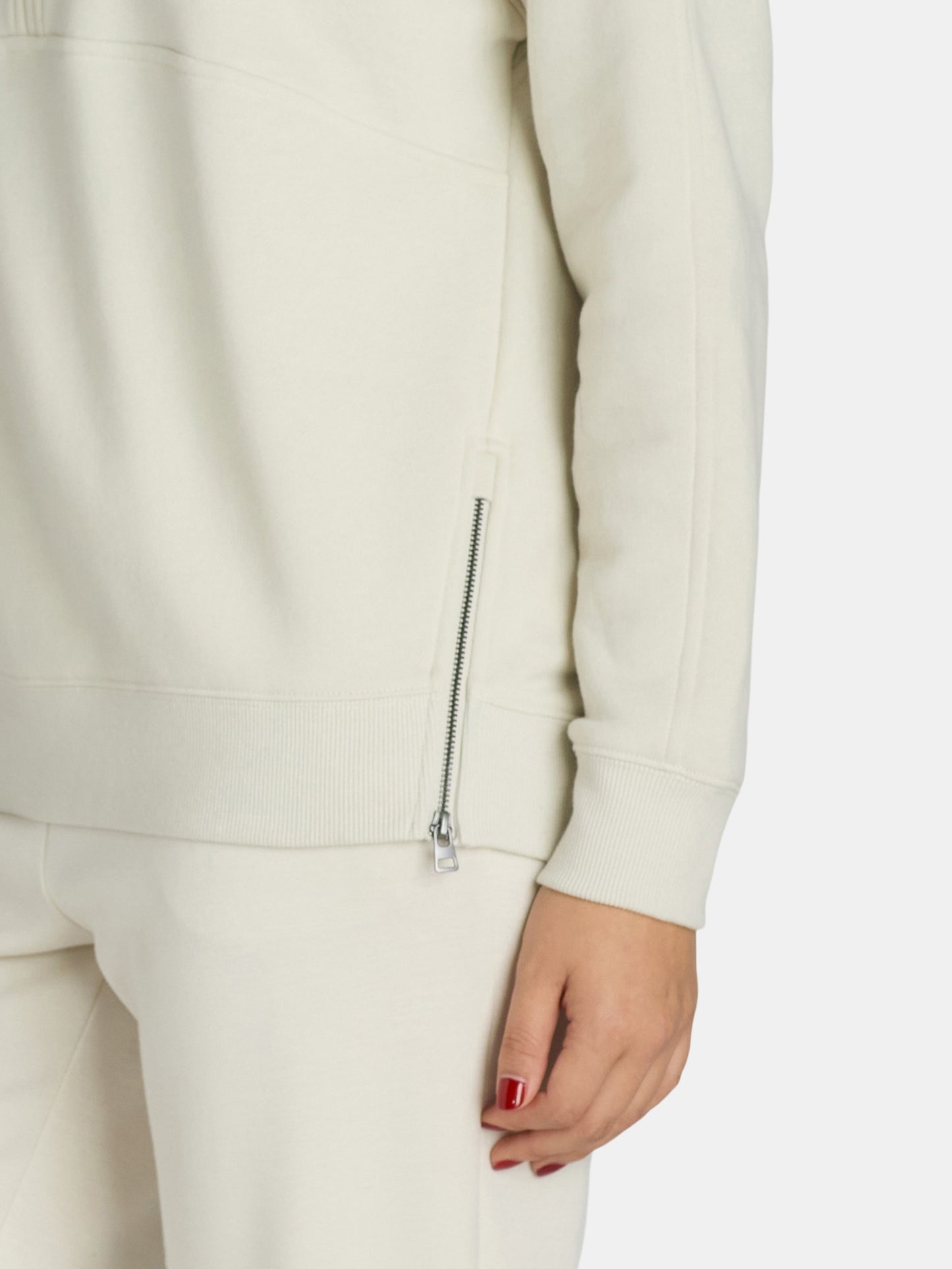 Women's Quarter Zip Side Slit Zipper Pullover