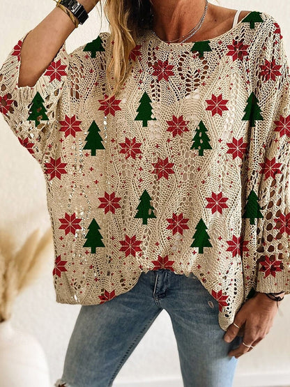 Women's Soft Crocheted Sweater