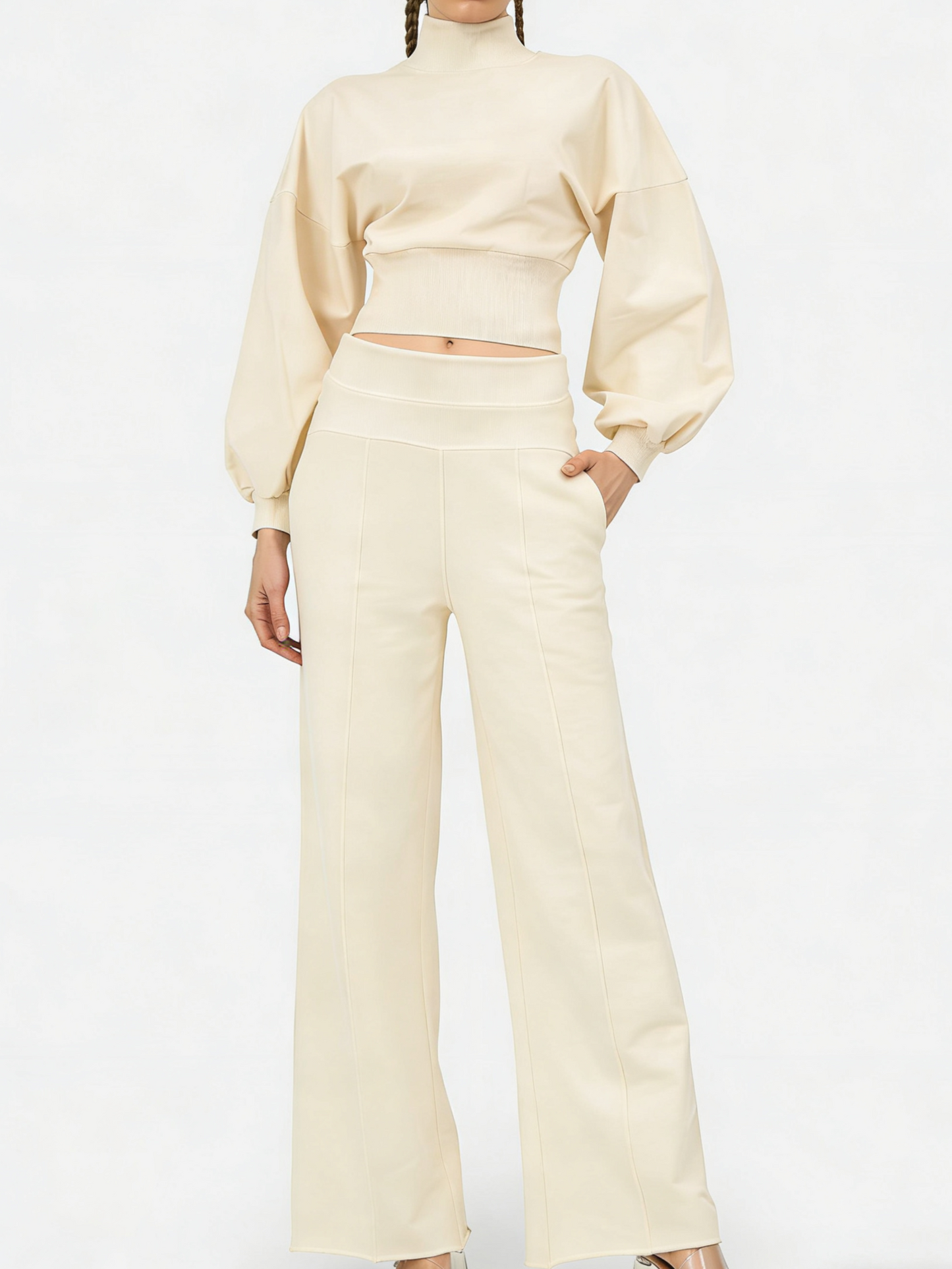 Women's Turtleneck Casual Two-Piece Set