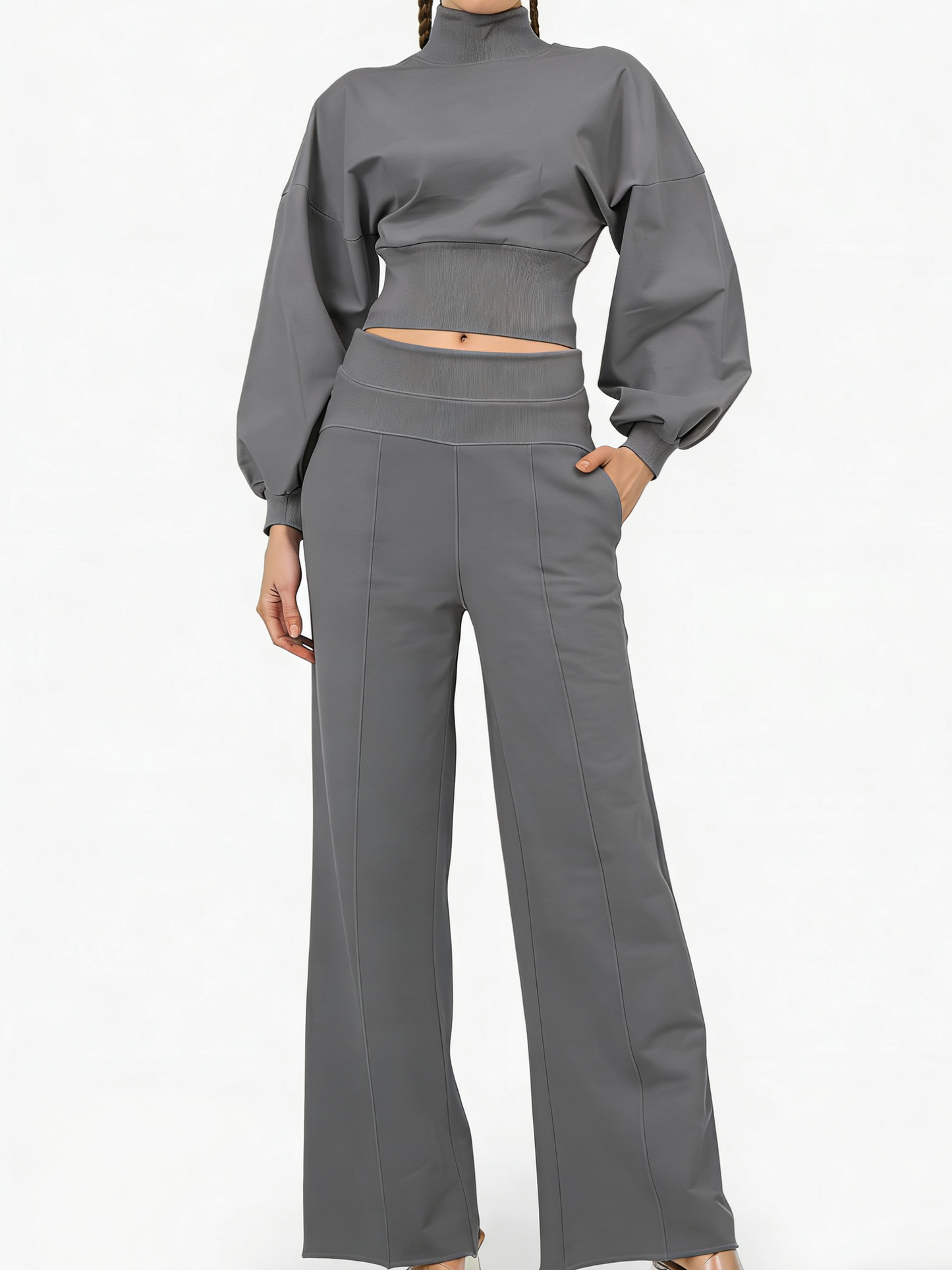Women's Turtleneck Casual Two-Piece Set
