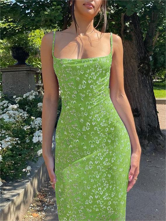 Seductive Blossom Backless Maxi Dress