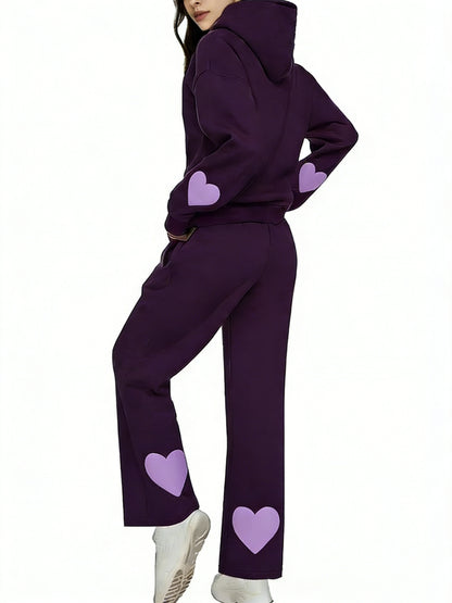 Women's Heart Patch Hoodie Set