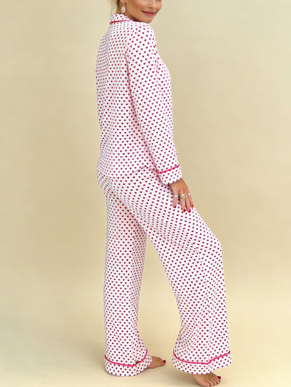 Women's Valentine's Day Heart-Patterned Pajama Set