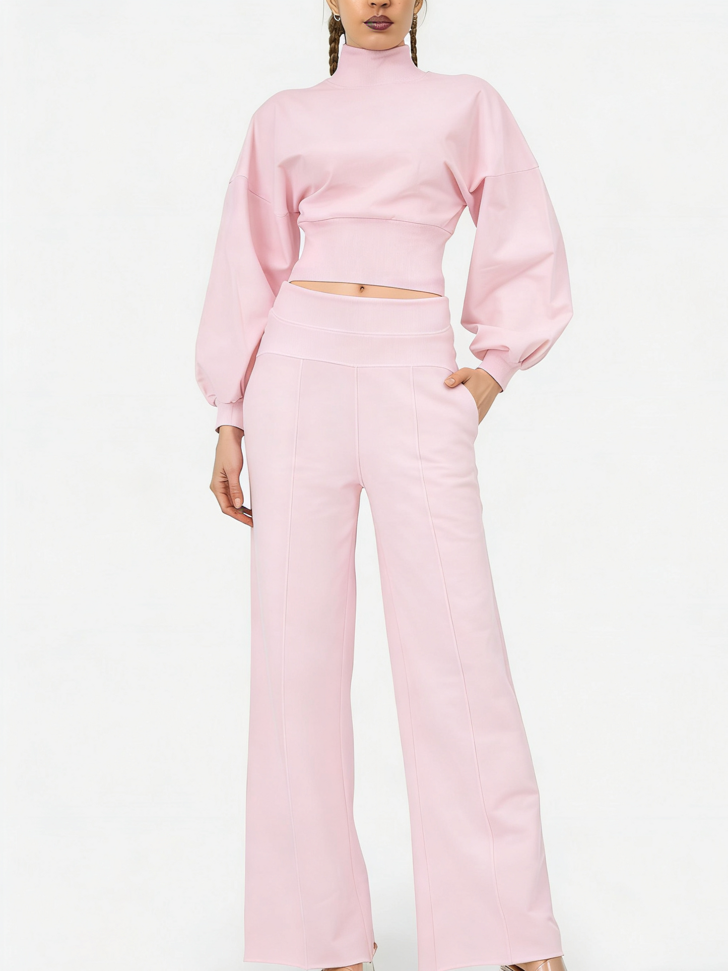 Women's Turtleneck Casual Two-Piece Set