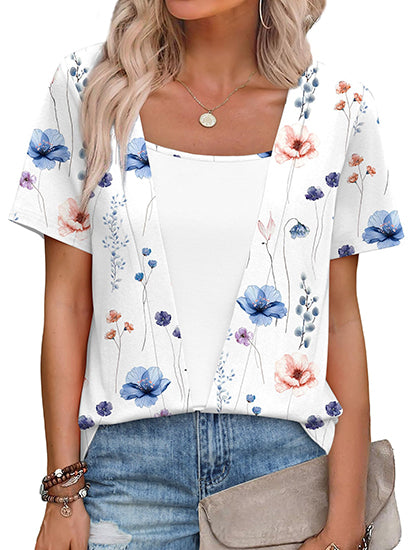 Women's 2-in-1 Square Neck Summer Blouses