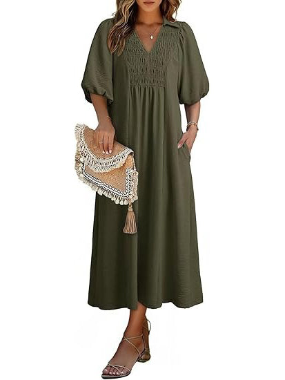Women's 2026 Summer Flowy A-Line Maxi Dress