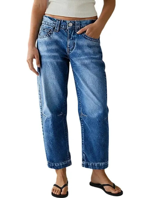 Women's Baggy Cropped Denim Jeans