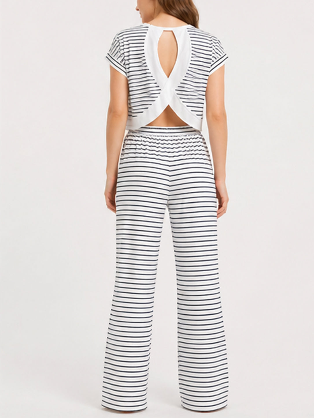 Women's Casual Striped Two Piece Co Ord Set