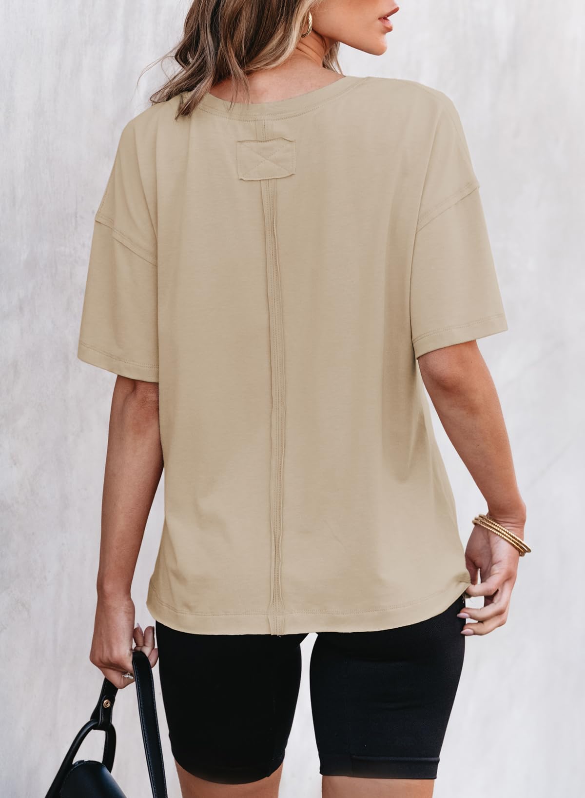 Women's Solid Color Round Neck Short Sleeve T-shirt