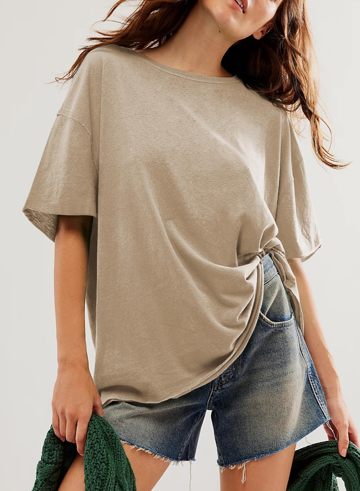 Women's Solid Color Round Neck Short Sleeve T-shirt