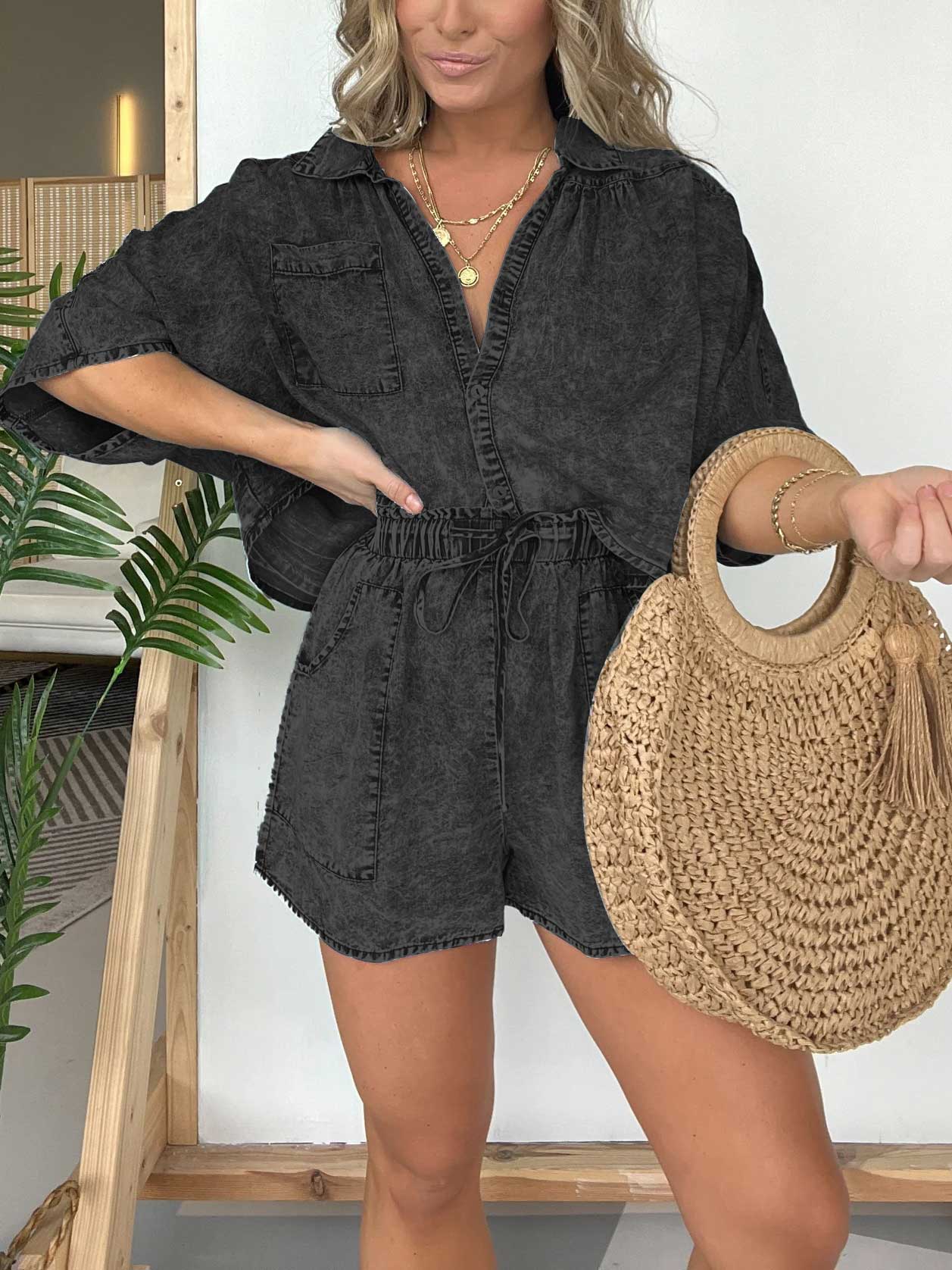 Hot Sale Washed Denim Tencel Set