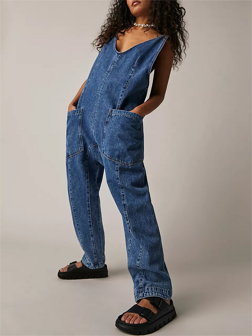 Denim Jumpsuit With Pockets