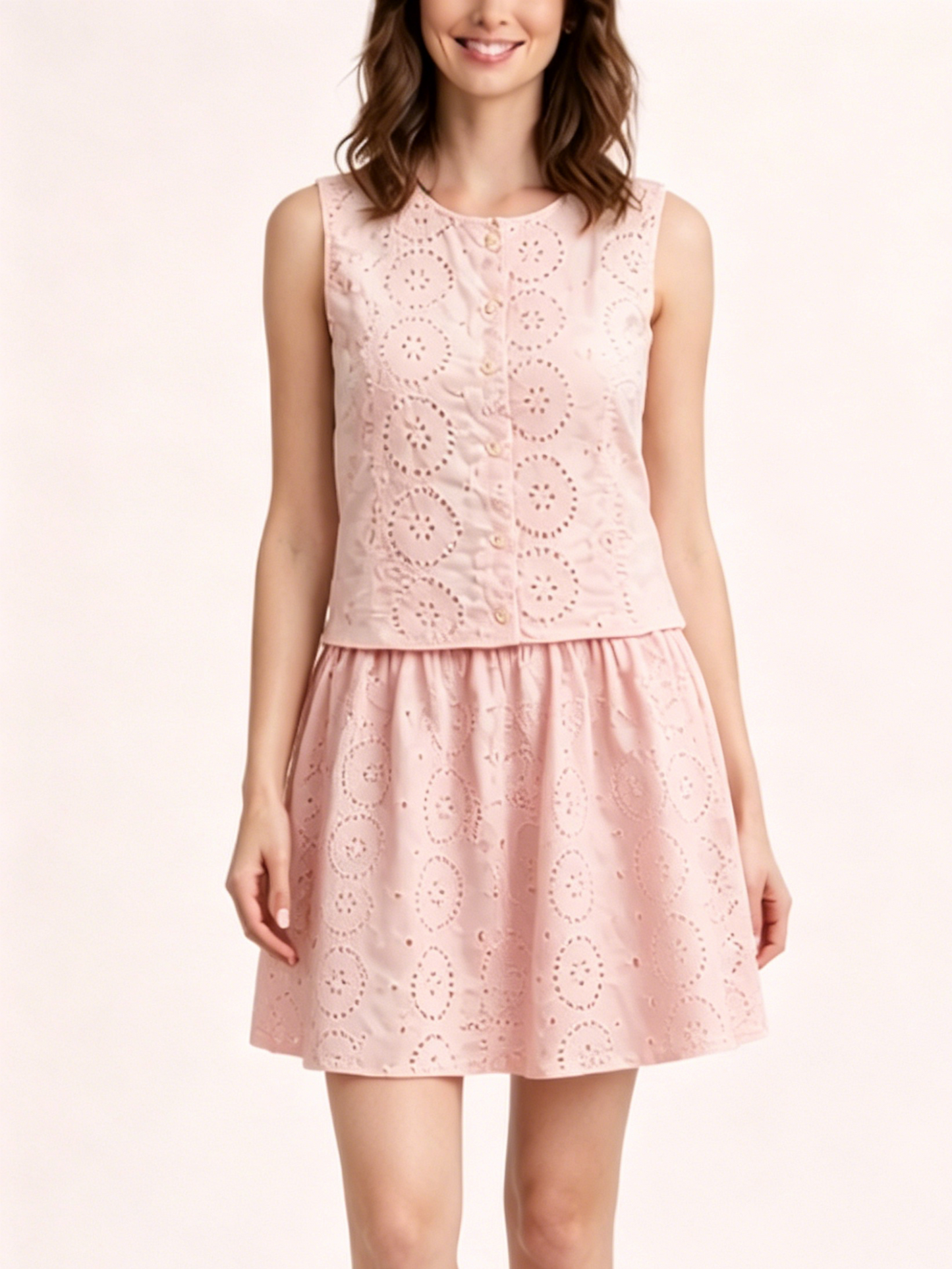 Women's Graceful Hollow-Out Sleeveless Two-Piece Dress