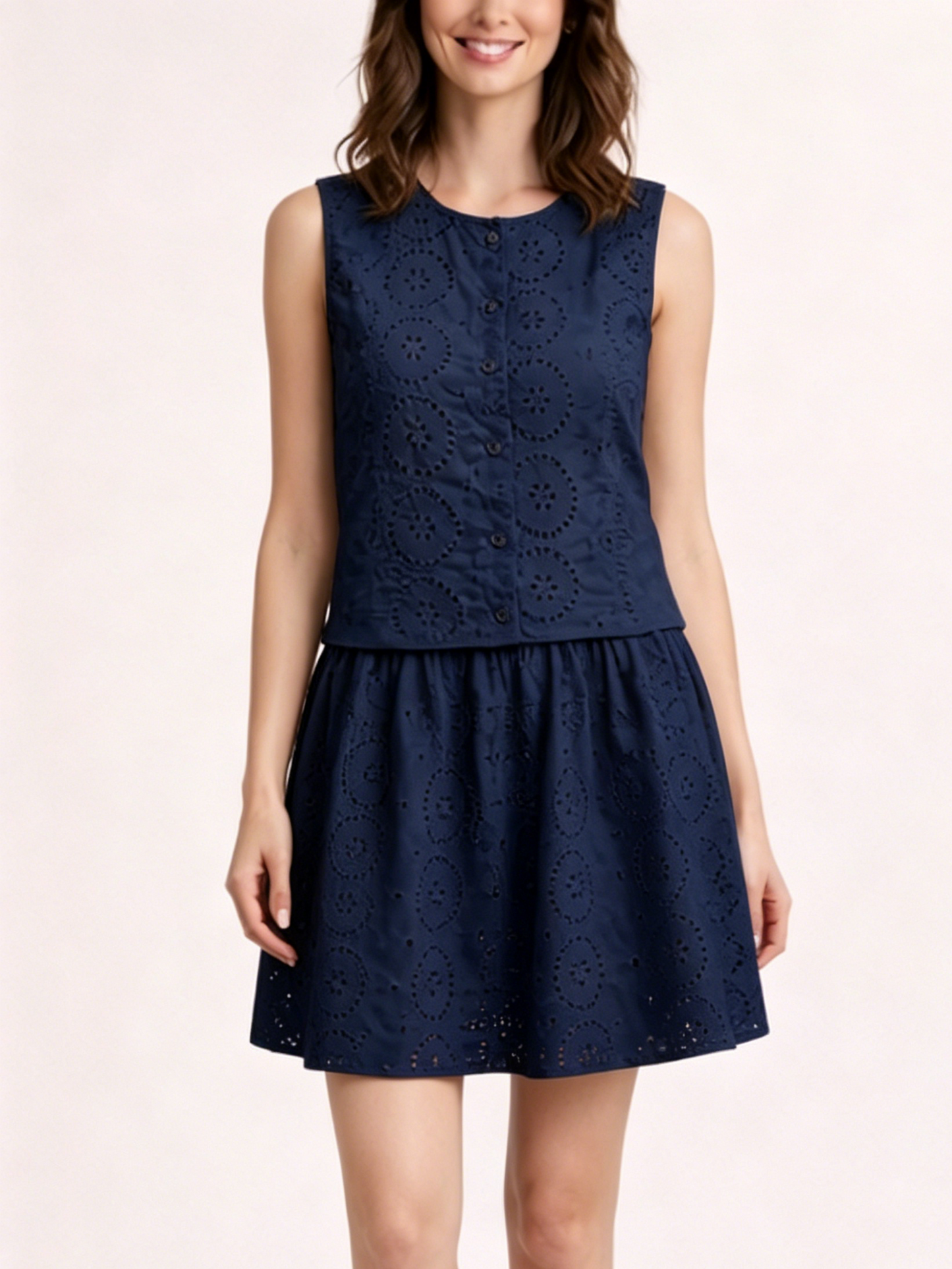 Women's Graceful Hollow-Out Sleeveless Two-Piece Dress