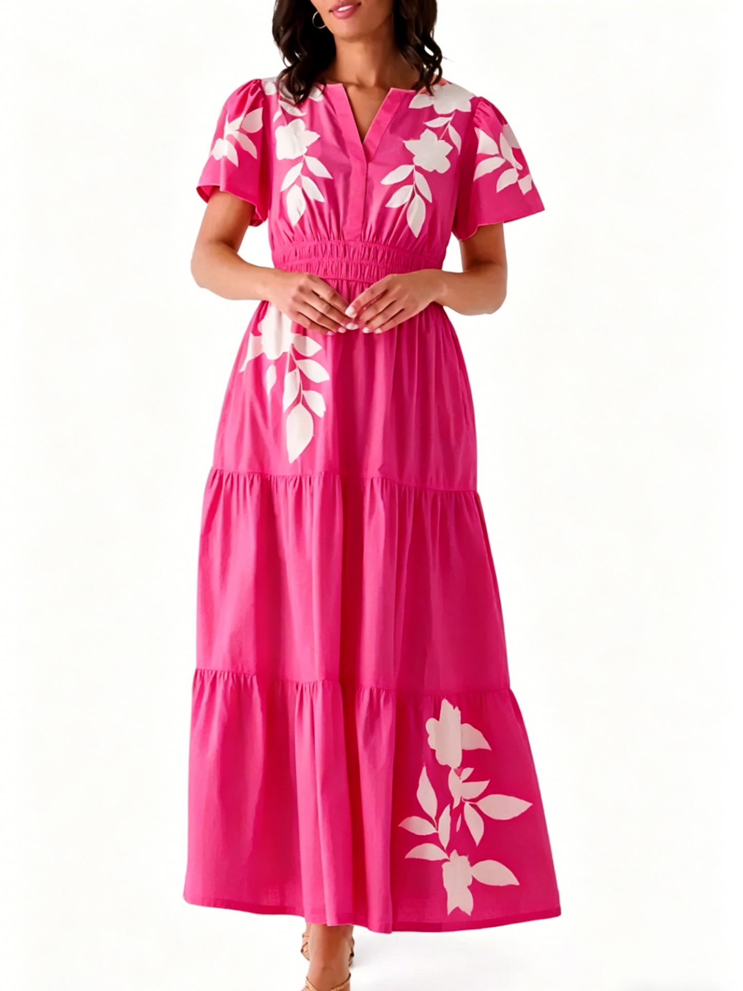 Women's Casual Smocked Waist Maxi Dress