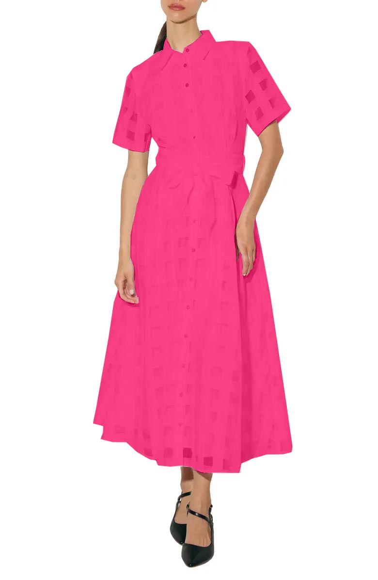 Women's Button Down Organza Maxi Shirt Dress