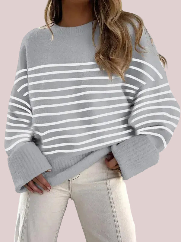 Women's Crewneck Oversized Fuzzy Knit Pullover