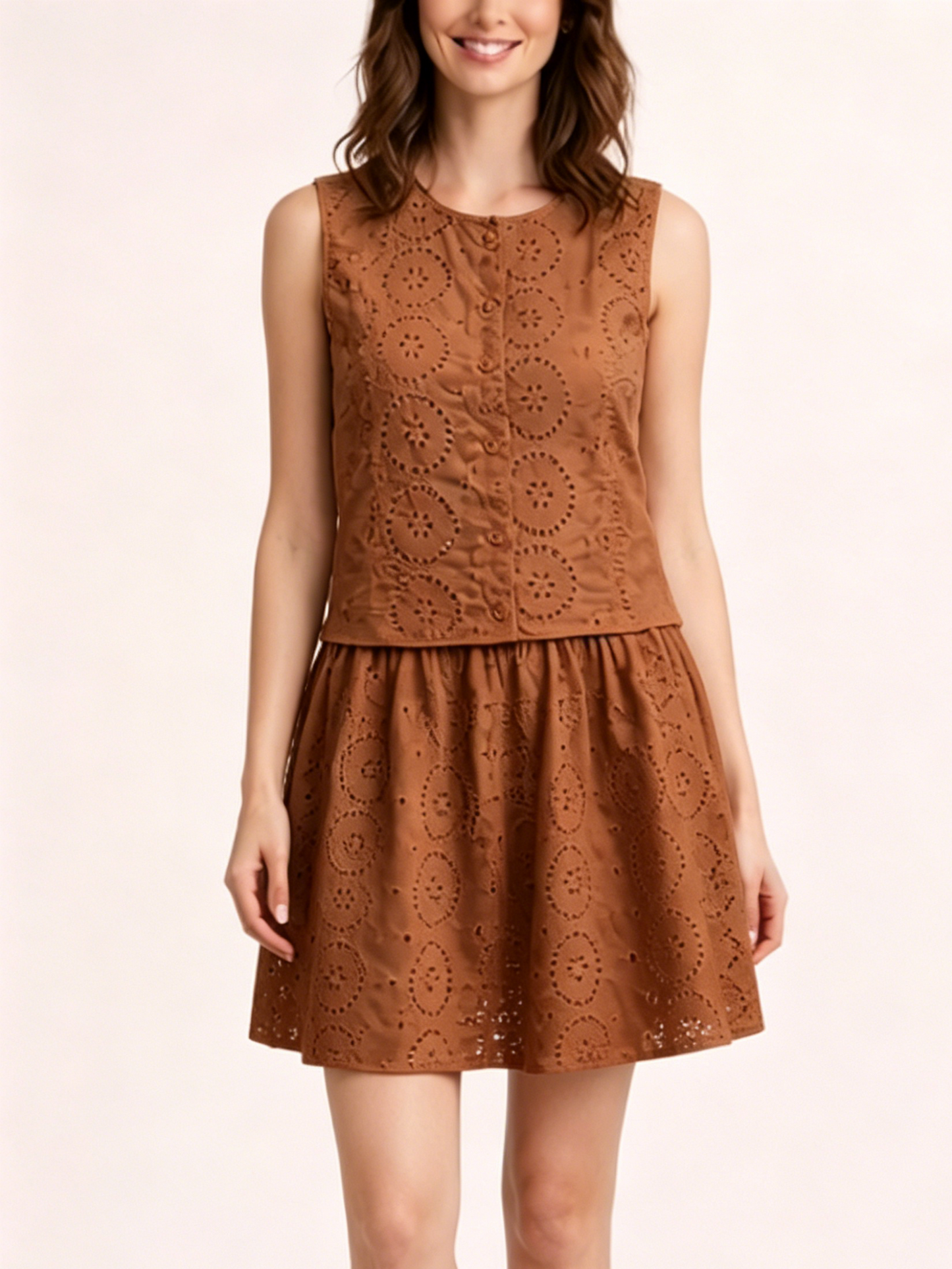 Women's Graceful Hollow-Out Sleeveless Two-Piece Dress