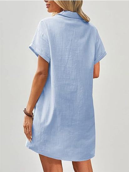Women's Casual Summer Cotton Shirt Dress