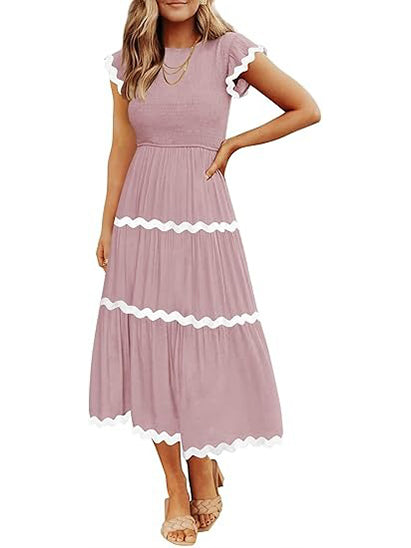 Women's Contrast Ric Rac Maxi Dress