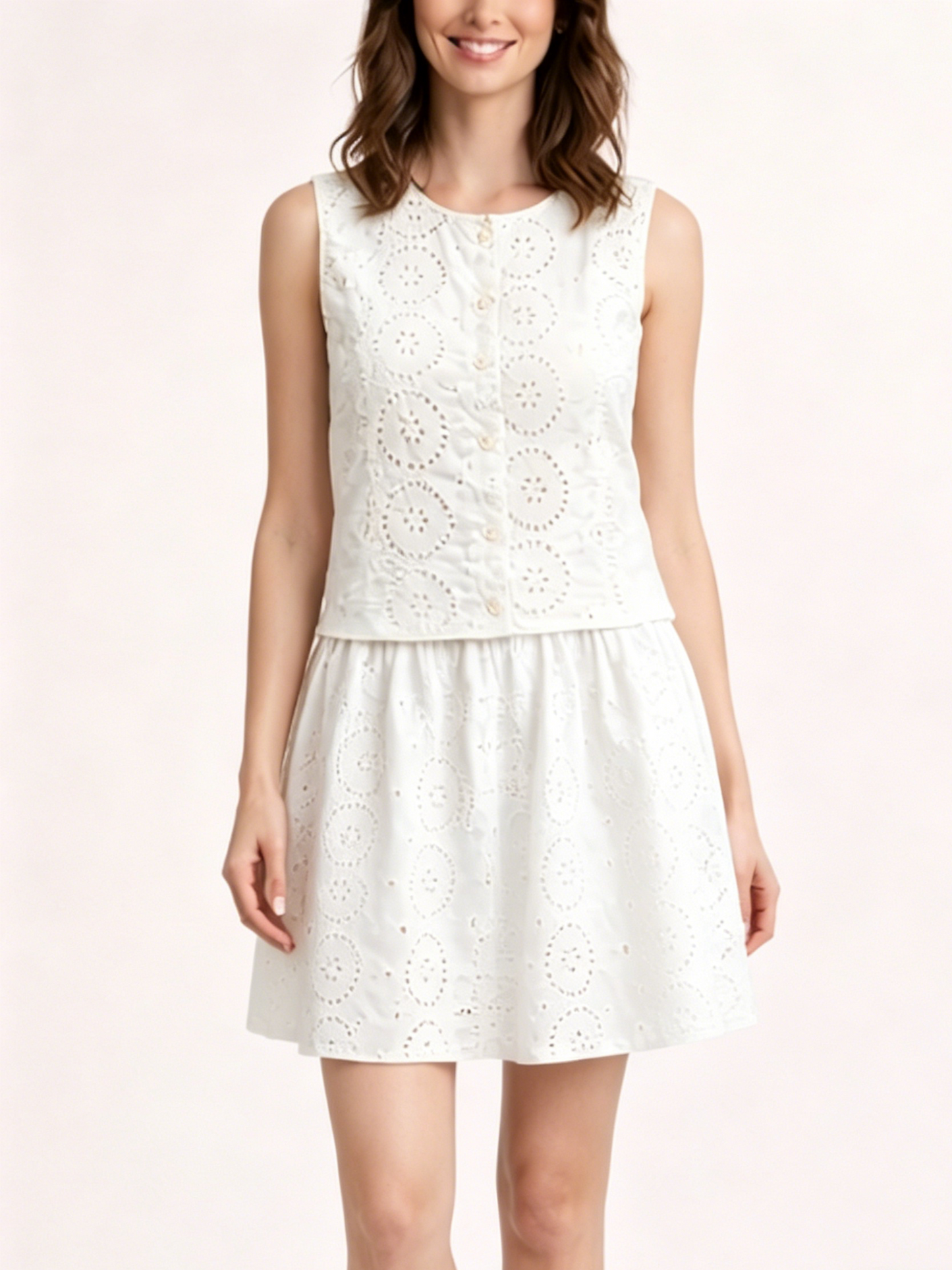 Women's Graceful Hollow-Out Sleeveless Two-Piece Dress